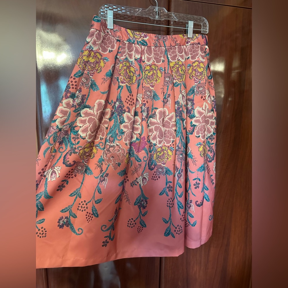 Floral Embroidered print midi Skirt
